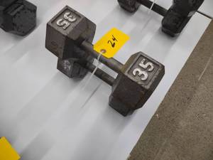 lot 24 image: (2) 35 lb. Dumbbells...