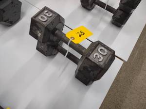 lot 25 image: (2) 30 lb. Dumbbells...