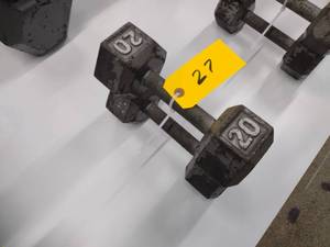lot 27 image: (2) 20 lb. Dumbbells...