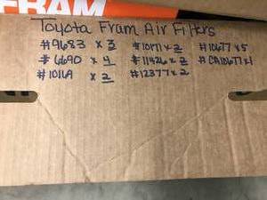lot 27 image: TOYOTA FRAM AIR FILTERS