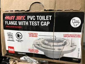 FAST SET PVC TOILET FLANGE W/TEST CAP