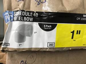 lot 8 image: PVC SCHEDULE 40, 90 ELBOW