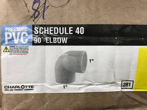 lot 9 image: PVC SCHEDULE 40, 90 ELBOW