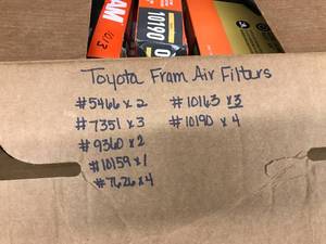 lot 83 image: TOYOTA FRAM FILTERS
