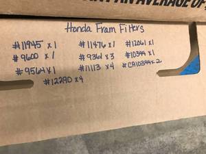 lot 86 image: HONDA FRAM FILTERS
