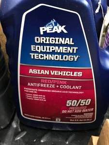 lot 124 image: PEAK ORIGINAL EQUIPMENT REDPINK ANTIFREEZE & COOLANT