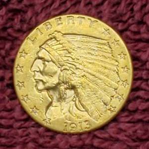 1913 $2.5 Gold Indian Head