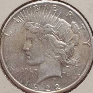 lot 40 image: 1922-S Silver Peace Dollar