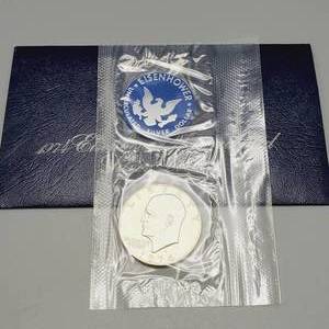 lot 58 image: Eisenhower Ike Dollar--Blue Label--40% Silver