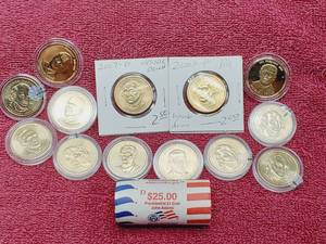 lot 73 image: 38 Presidential Dollars, Mostly Unc., Some in Airtites, Roll of John Adams
