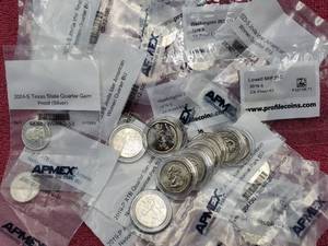 lot 98 image: 7 Proof & 20 BU Quarters, Mostly S-Mints--See List