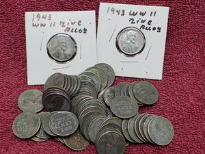 lot 108 image: 63 Steel Lincoln Cents