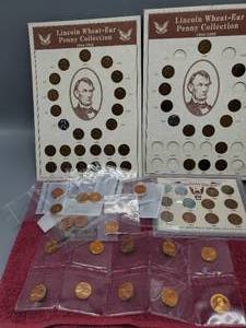 lot 110 image: 50 Lincoln Wheat Cents & 19 BU Lincoln Cents--See List