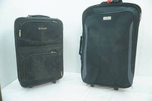 lot 70 image: 2ct Rolling Black Suitcases