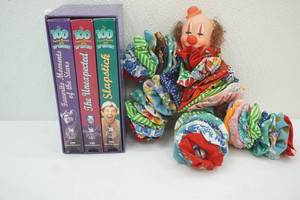 lot 114 image: Vintage Clown & Vintage VHS Set The 100 Funniest Moments of the 2oth Century