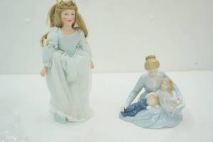 lot 118 image: Vintage Cinderella Porcelain Doll Figurine Vintage Avon A Mothers Touch Porcelain Figurine