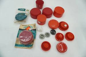 lot 129 image: Vintage Replacement Thermos Stoppers and Covers