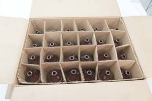 lot 148 image: Case of Two-Toned Speckled Stoneware Mini Jugs 4.5 tall with a 2.25 diameter base. (24ct) USA on bottom