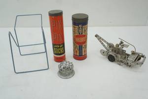 lot 210 image: Vintage Pick-Up Sticks, Empty Tinker Toy Tin and more