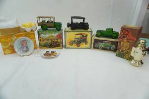 lot 219 image: Vintage Avon Perfume, Aftershave, & Cologne Bottles with Original Boxes Vintage Avon Collectors Plates with original boxes