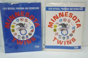 lot 332 image: Vintage 1979 Official Program and Scorecards for the Minnesota Twins. very good condition