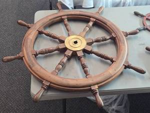 36 Hand-Made Solid Wood Ship Wheel Dcor