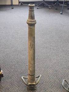 Vintage Late 19th  Early 20th Century 32 Brass and Cast Iron Fire Hose Nozzle