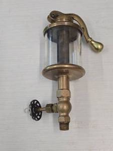 Vintage Lunkenheimer Alpha No. 6 Brass and Glass Body Oiler
