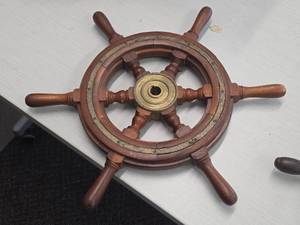 18 Solid Wood Nautical Ship Steering Wheel