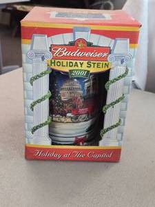 2001 Budweiser Holiday Edition Beer Stein (in original packaging)