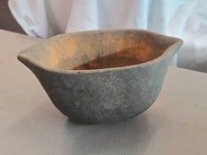 Vintage Cast Iron Bowl with Spouts on Each End 9 x 5 12 x 5