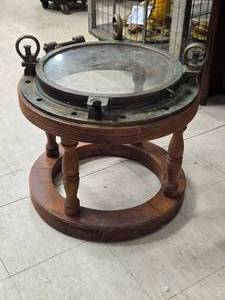 Vintage Nautical Ship Portal Table - Bronze  Brass