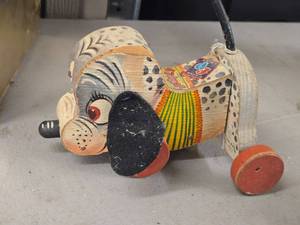 Vintage Wooden Pull Toy - No. 455 Nosey Pup by Fisher-Price (1950s)