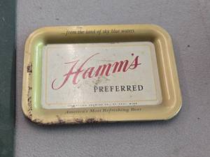 Vintage Metal Tip Tray  Hamms Preferred Beer logo  6 x 4