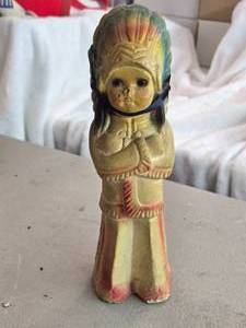 Vintage Native American theme Carnival Chalkware Statue