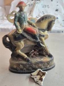 Vintage George Washington Riding Horse theme Carnival Chalkware Statue