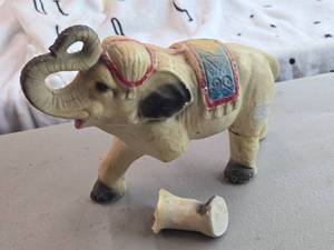 Vintage Circus Elephant theme Carnival Chalkware Statue
