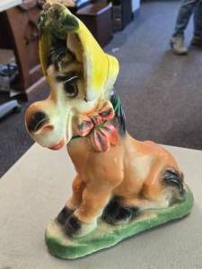 Vintage Donkey theme Carnival Chalkware Figurine