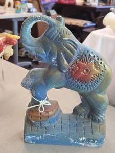 Vintage Circus Elephant theme Carnival Chalkware Figurine