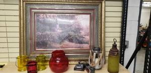 lot 60 image: Picture, vases, decorations