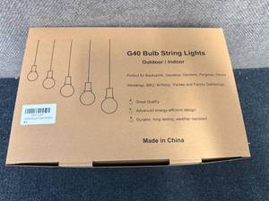 lot 92 image: G40 Bulb String Lights - IndoorOutdoor