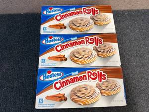 lot 140 image: 3 Boxes Of Hostess Iced Cinnamon Rolls