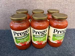 lot 163 image: 6 Jars Of Prego Chunky Sauce