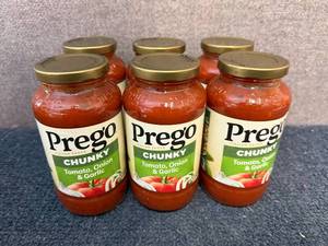 lot 164 image: 6 Jars Of Prego Chunky Sauce