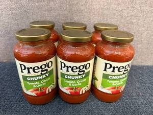 lot 165 image: 6 Jars Of Prego Chunky Sauce