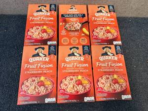 lot 207 image: 6 Boxes Of Quaker Fruit Fusion Instant Oatmeal