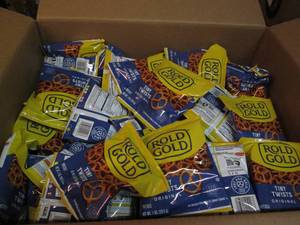 lot 503 image: 88 1 oz bags of Rold Gold pretzels...