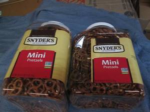 lot 516 image: 2 One pound jars of Snyders mini p...