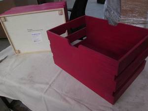 lot 568 image: 2 Stackable wood storage crates...