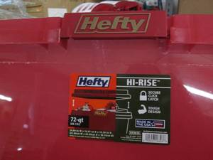 lot 571 image: 3 New plastic totes with lids...